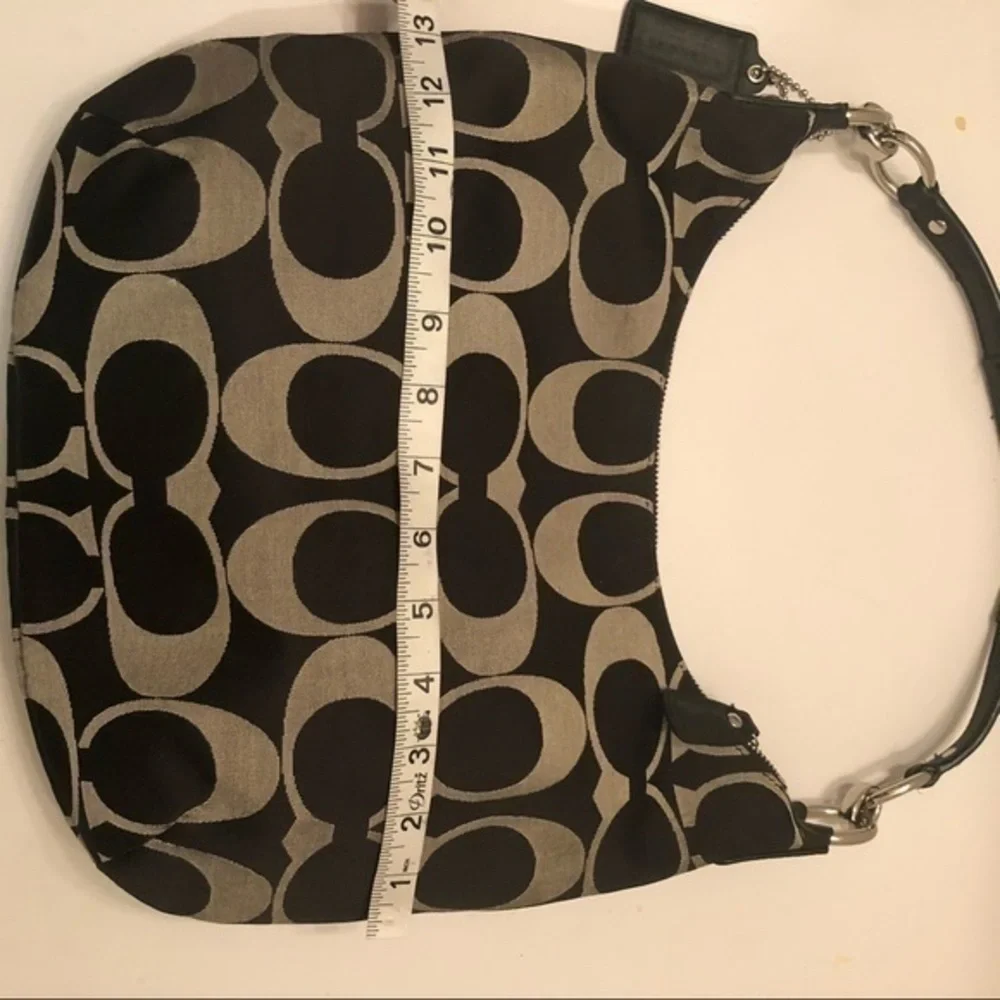 Coach Kirsten signature c black gray hobo bag